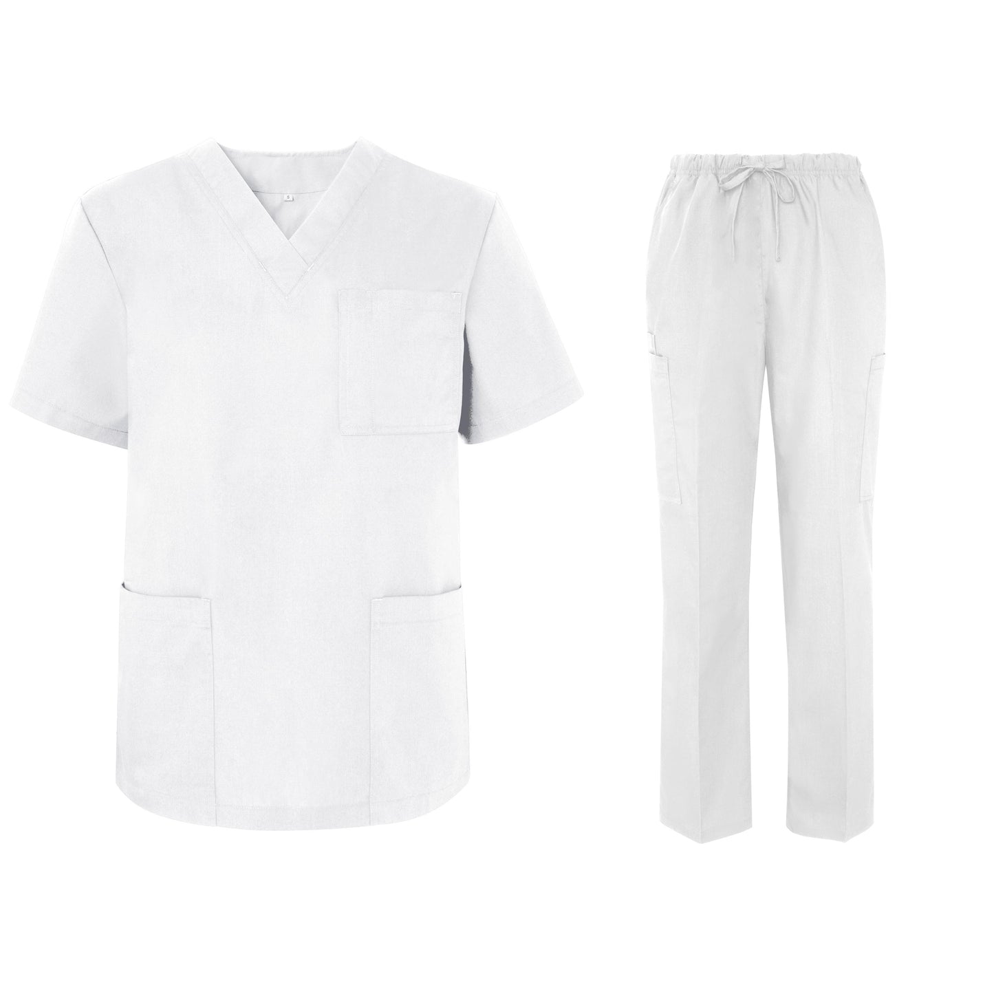 Unisex Scrubs, V-neck Top With Multi Cargo Pocket Pants *ALL SALES ARE FINAL*