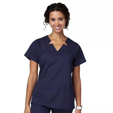 Women's Notch Neck Short Sleeve Scrubs Top