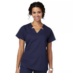 Women's Notch Neck Short Sleeve Scrubs Top