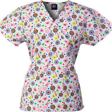 Floral Fun Print Scrub Top