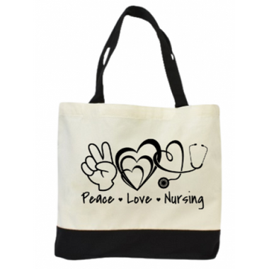 Peace, Love, Nursing Tote Bag