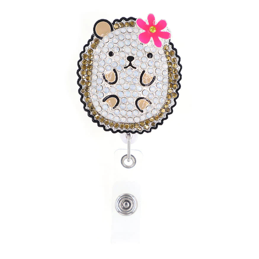 Hedgehog Sparkle Rhinestone Badge Reel