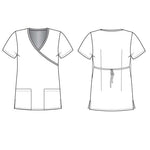 Women Fashion Scrubs Top, Mock-Wrap with Back Ties - A & K scrubs and more,LLC