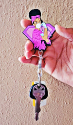 Pink Scrubs Purple Loc'd Diva "Coffee Scrubs & Rubber Gloves" ID Badge - A & K scrubs and more,LLC