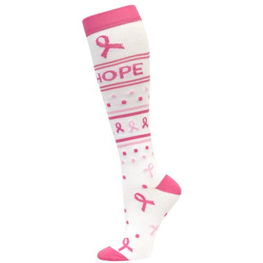 Pink Ribbon Cancer Awareness Fashion Compression Socks - A & K scrubs and more,LLC