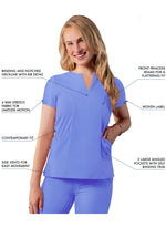 Addition Women's Notched V-neck Top - A & K scrubs and more,LLC