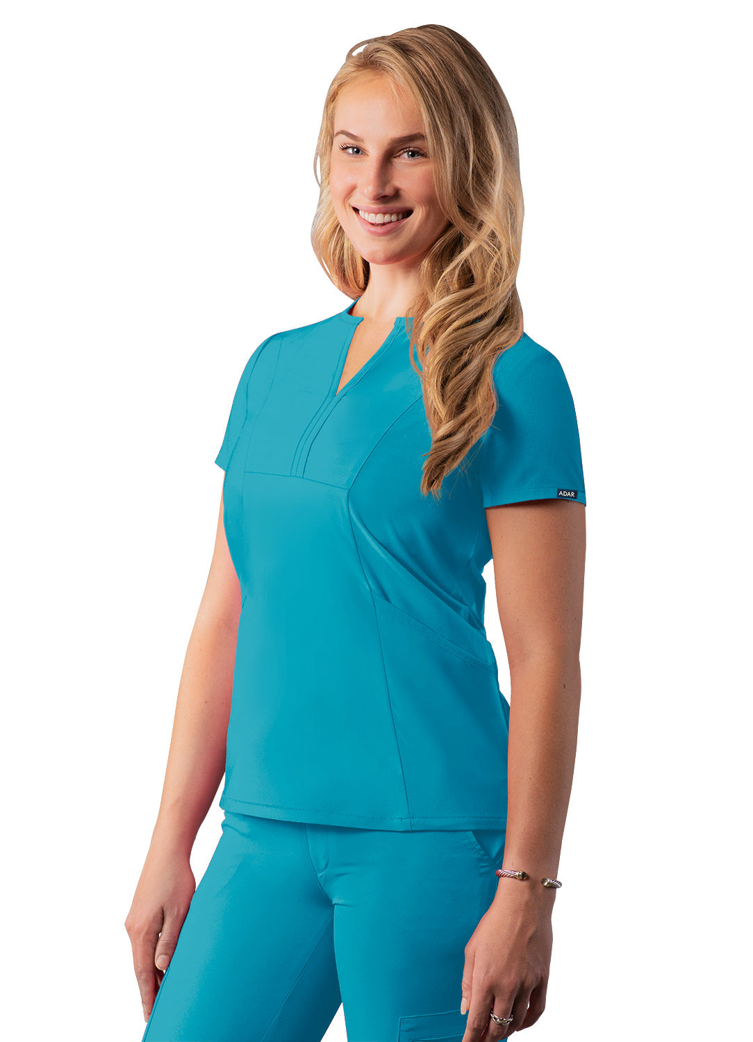Addition Women's Notched V-neck Top - A & K scrubs and more,LLC