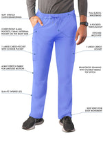 ADAR Addition Men's Slim Leg Cargo Drawstring Pant - A & K scrubs and more,LLC
