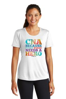 WHITE CNA HERO- SHORT SLEEVE T-SHIRT - A & K scrubs and more,LLC
