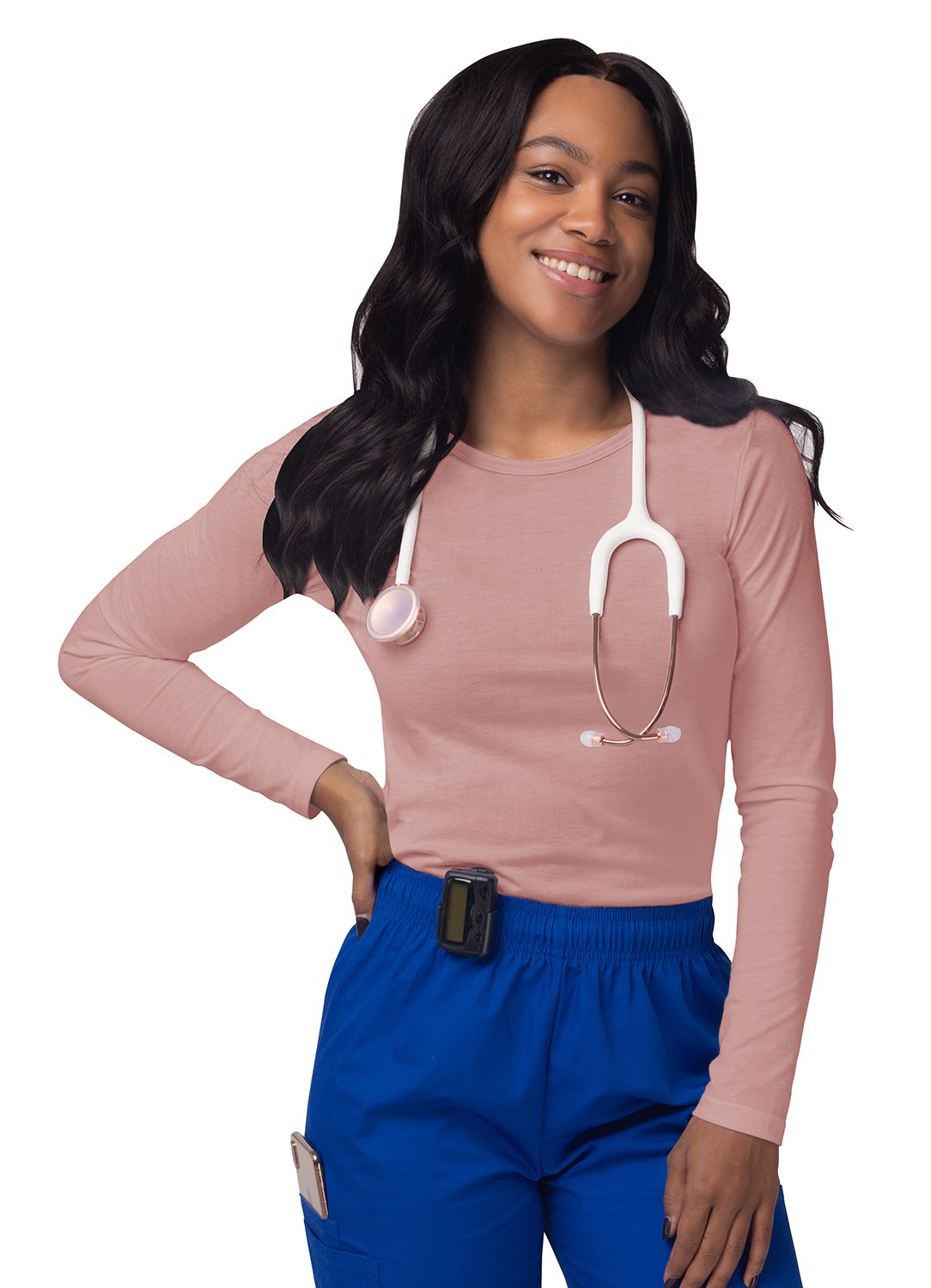 Women's Long Sleeve Comfort Underscrub Tee - A & K scrubs and more,LLC