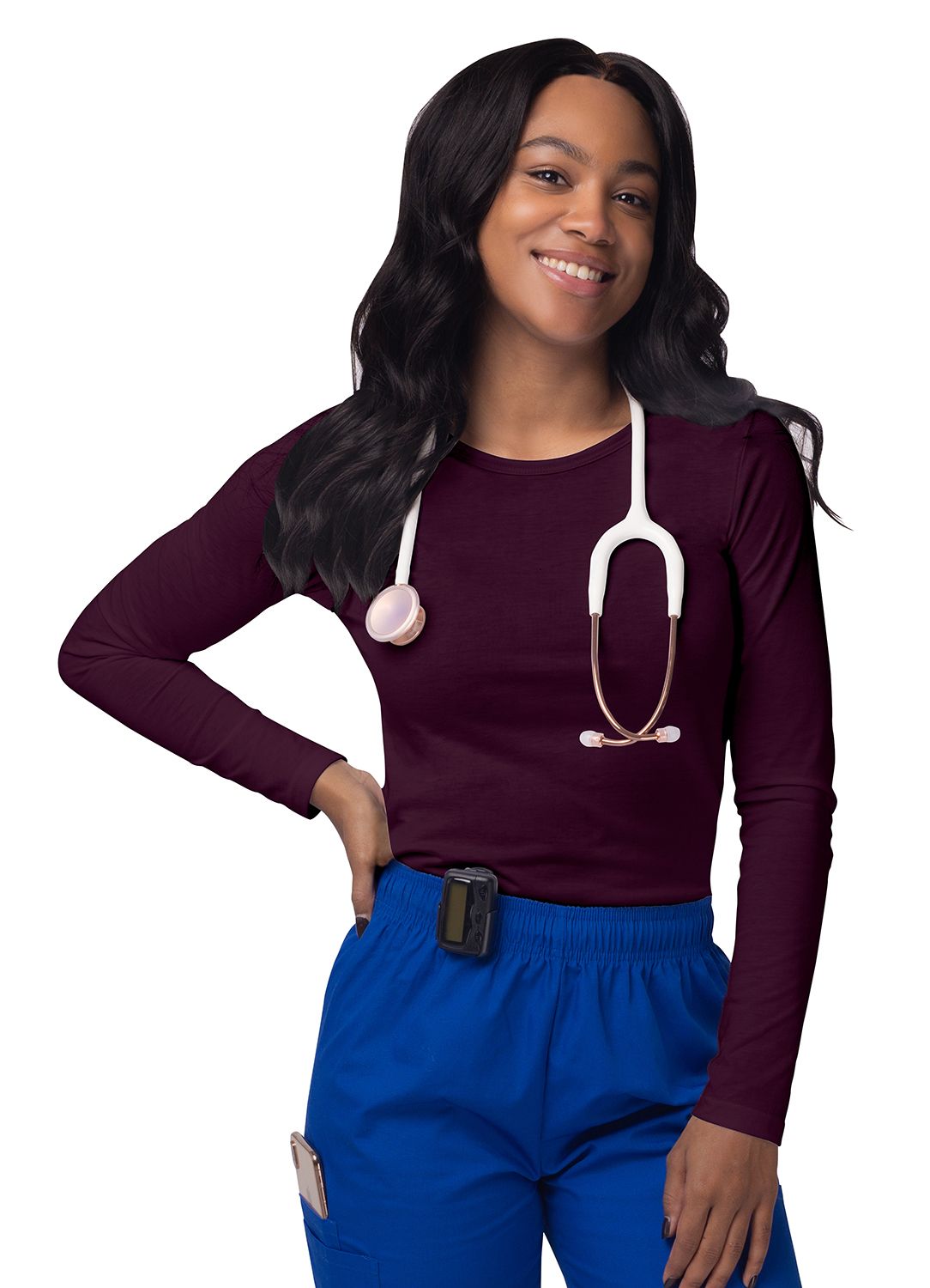 Women's Long Sleeve Comfort Underscrub Tee - A & K scrubs and more,LLC