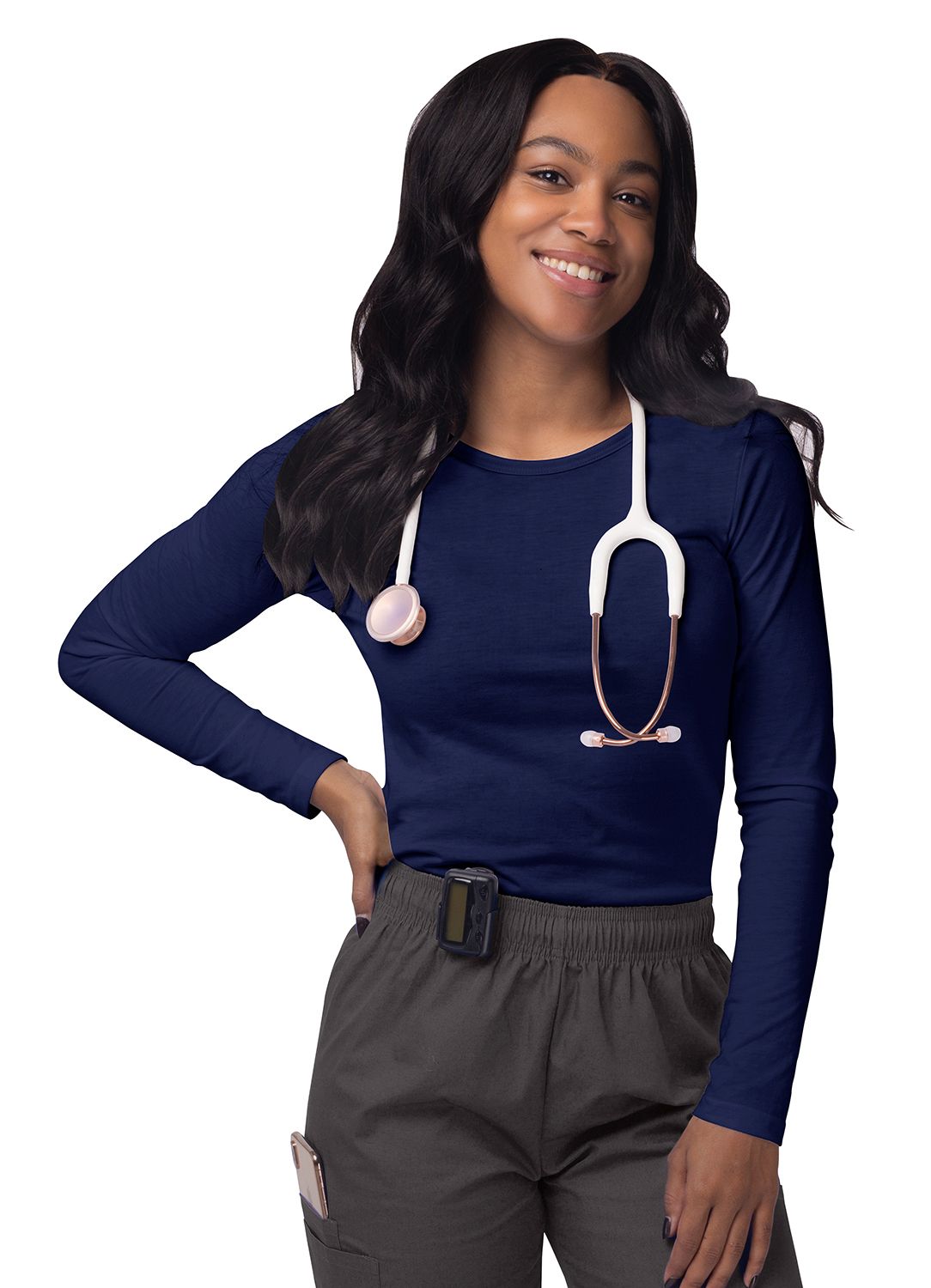 Women's Long Sleeve Comfort Underscrub Tee - A & K scrubs and more,LLC